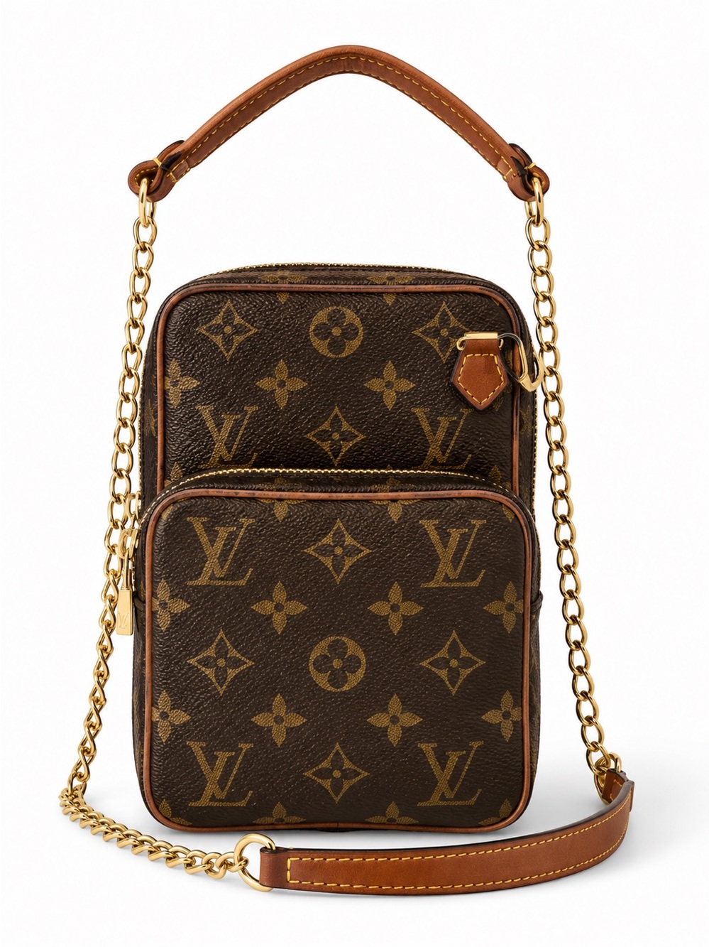 Louis Vuitton Brown Monogram Canvas Belt/Shoulder Pouch. Strap not LV.